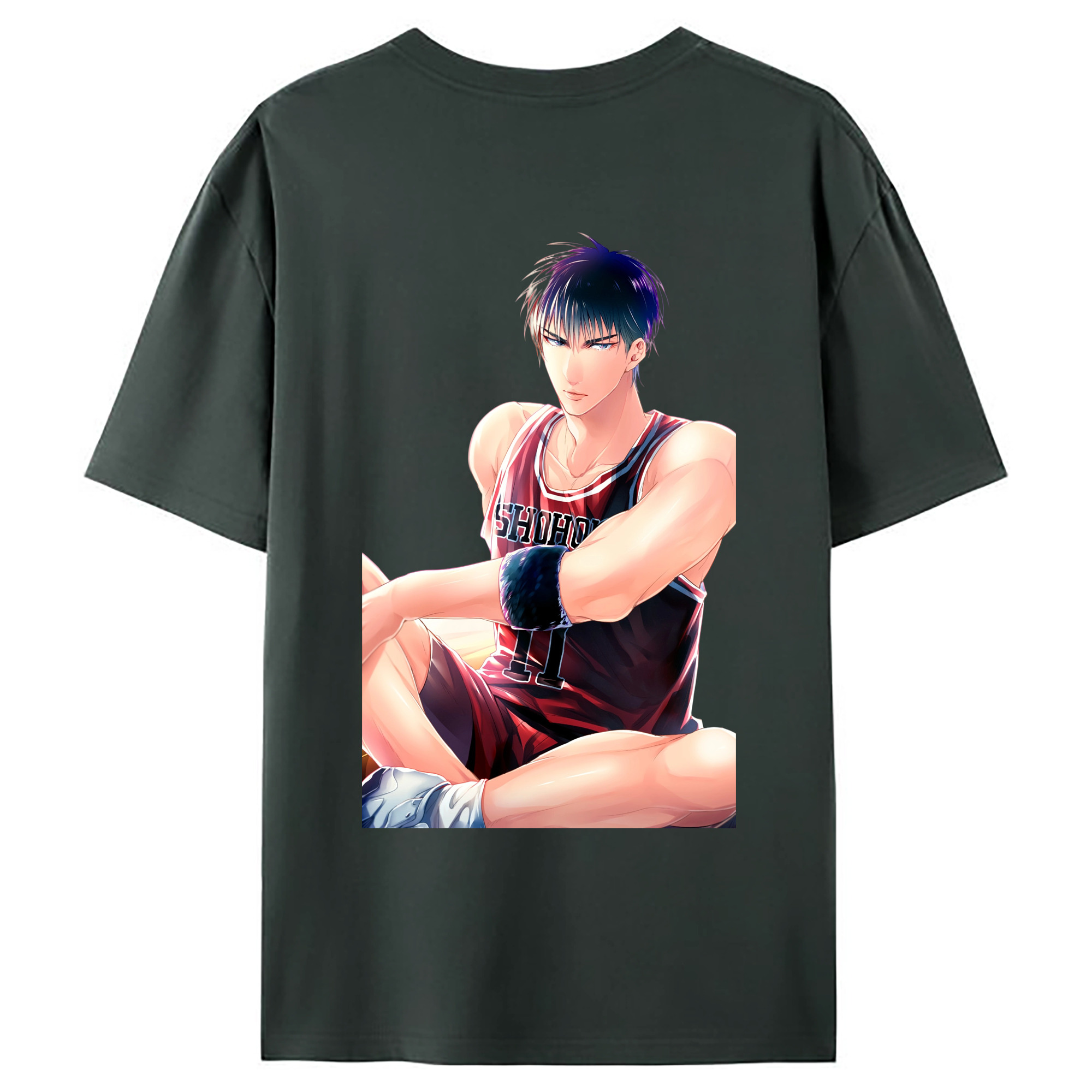 （画像用） SLAM DUNK／スラムダンク 綿100％ メンズ半袖Tシャツ（バックプリント） 通気性
